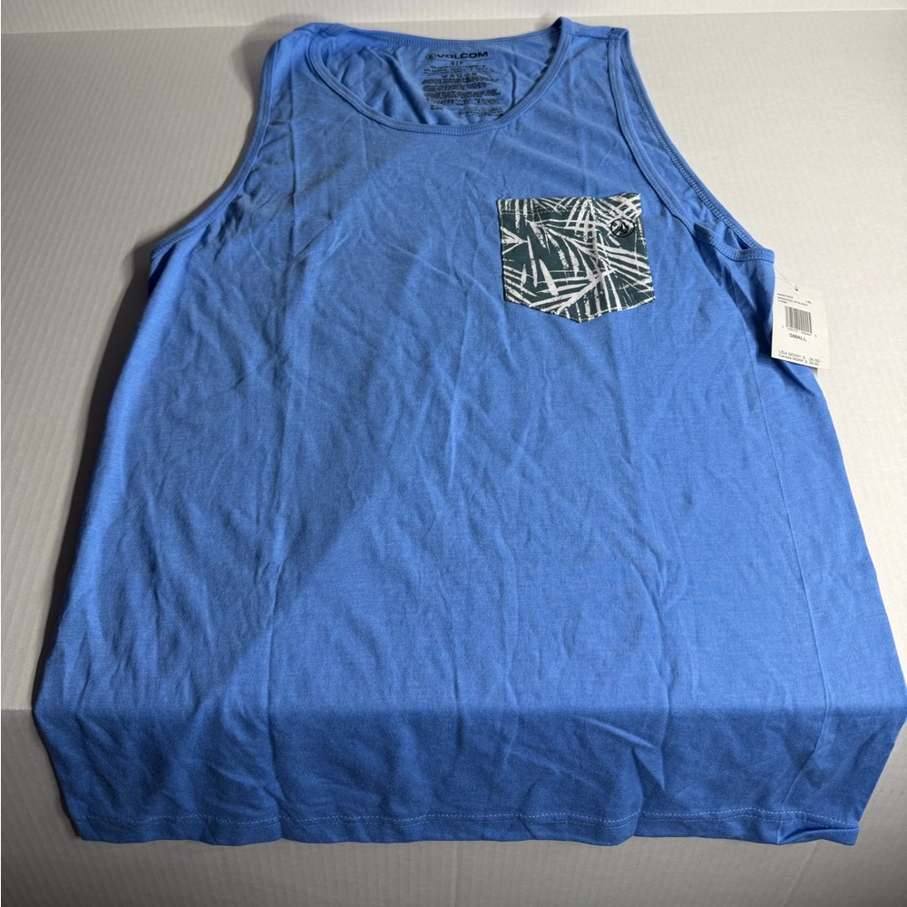 Volcom Men's Navy Blue Tank Top with Pocket NWT- Size Sm